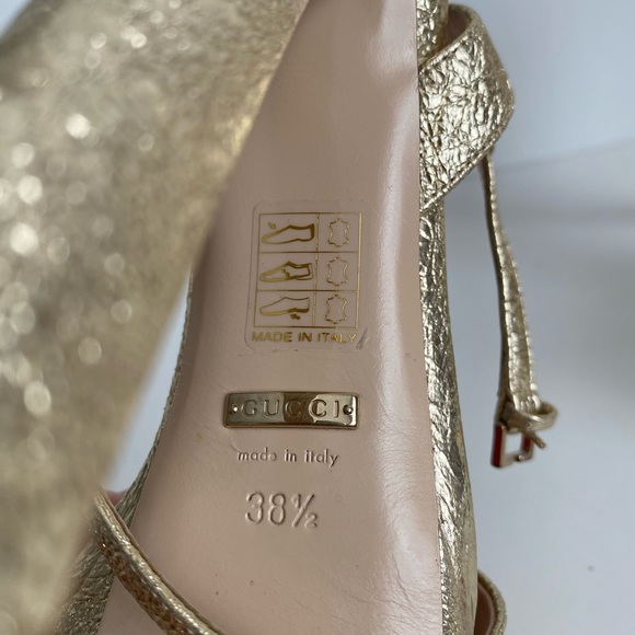 Gucci Leila Metallic Leather Platform Sandals - Picture 4 of 9